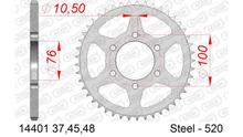 AFAM 520 LK 100 sprocket Ø 76 45Z 6-hole steel silver