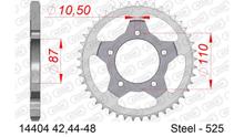AFAM 525 LK 110 sprocket Ø 87 42Z 5-hole steel silver