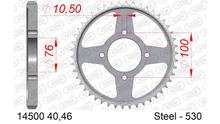 AFAM 530 LK 100 sprocket Ø 76 40Z 4-hole steel silver