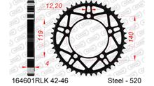 AFAM 520 LK 140 Racing sprocket Ø 119 44Z 5-hole steel black