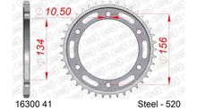 Pinhão AFAM 520 LK 156 Ø 134 41Dentes 6 Furos Aço prata
