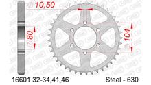 Piñón AFAM 630 LK 104 Ø 80 41Z acero plateado con 6 orificios