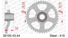 Kettenrad AFAM 415 44Z Stahl silber