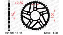 Pinhão Racing AFAM 420 LK 100 Ø 70 43Dentes 5-Furos Aço preto