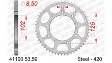 Kettenrad AFAM 420 LK 125 Ø 102 53Z 6-Loch Stahl silber
