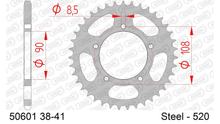 Piñón AFAM 520 LK 108 Ø 90 41Z acero plateado con 5 orificios