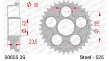 Pinhão AFAM 525 LK 110 Ø 60 36Dentes 5-Furos Aço prata