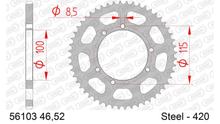 Tandwiel AFAM 420 LK 115 Ø 100 46T 6-gaats Staal zilver