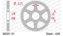 Tandwiel AFAM 428 LK 84 Ø 54 51T 6-Gats Staal zilver