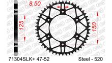 SLK AFAM 520 LK 150 Ø 125 48Z 6-hole steel sprocket black