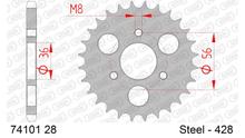 AFAM 428 LK 56 Ø 36 28Z 3-hole steel sprocket silver