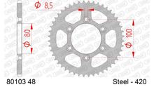 AFAM 420 LK 100 sprocket Ø 80 48Z 6-hole steel silver