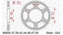 AFAM 525 LK 125 Ø 106 37Z 6-hole steel sprocket black