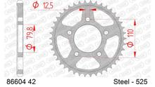 Kettenrad AFAM 525 LK 110 D 79,8 42Z 5-Loch Stahl schwarz