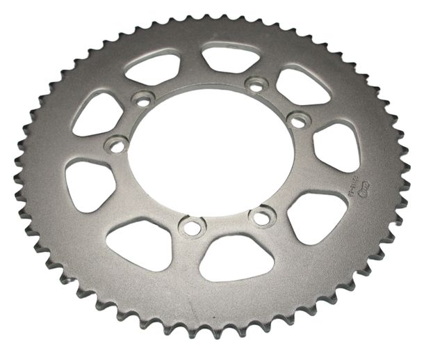 Piñón AFAM 420 LK 115 Ø 100 58Z acero plateado con 6 orificios