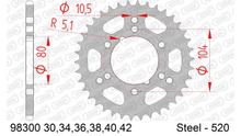 Kettenrad AFAM 520 LK 104 Ø 80 38Z 6-Loch Stahl silber