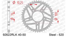 Kettenrad Racing AFAM 525 LK 100 Ø 76 46Z 5-Loch Stahl schwarz