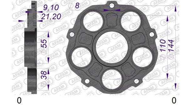 Kettenradträger AFAM für Ducati PCD2