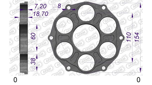 Porte-pignon AFAM pour Ducati PCD4