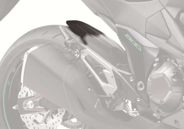 Extension de garde-boue arrière Bodystyle plastique ABS noir mat pour Kawasaki Z version E 800 ccm année 2016, Kawasaki Z version E 800 ccm année 2016