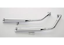 Silencieux arrière Falcon Cromo Line en acier chromé brillant argent avec homologation pour Kawasaki VN Classic 800 ccm année 2000 - 2004