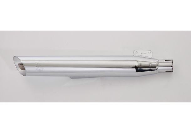 Rear silencer Falcon Cromo Line Steel high-gloss chrome silver with approval for Suzuki LS Savage P 650 ccm Year of construction 2000