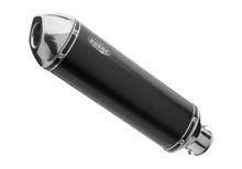 Silenciador final Shark DSX-5 aluminio anodizado / tapa final de acero inoxidable pulido negro con homologación para Kawasaki KLZ Versys 1000 ccm año 2023
