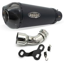 Silenciador final Shark DSX-7 acero inoxidable recubierto / carbono negro mate con homologación para Kawasaki Z Ninja 125 ccm año 2020 - 2023