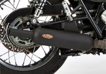 Einddemper Shark Retro Classic roestvrij staal gecoat matzwart met goedkeuring voor Triumph Bonneville T 100 EFI 900 / 1200 ccm bj. 2020