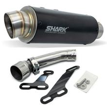 Silenciador final Shark SRC 4 aluminio anodizado negro con homologación para Husqvarna Svartpilen Vitpilen, KTM RC Duke 125 - 401 ccm año 2019 - 2023
