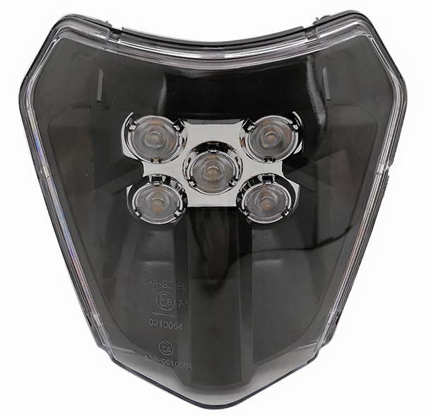 Scheinwerfer LED MXT für Dirt Bike / Motocross / Enduro / Supermoto Schwarz  mit E-Prüfz.