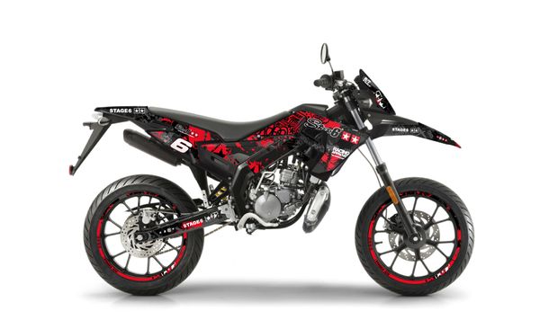 Stage6 decor kit red - black for Derbi Senda SM DRD X-Treme Pro Racing E4, Gilera SMT Euro 4 RCR 50 ccm Year 2013 - 2022