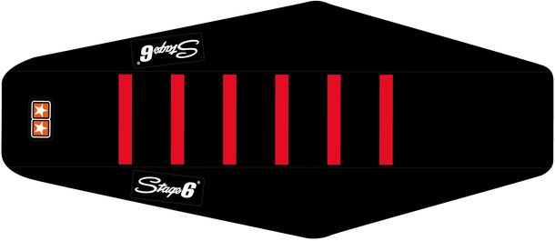 Sitzbankbezug Stage6 schwarz - rot für Aprilia SX, Derbi Senda SM DRD X-Treme Pro Racing RX R Gilera RCR SMT Ltd Edition E4 Euro 4 50 ccm