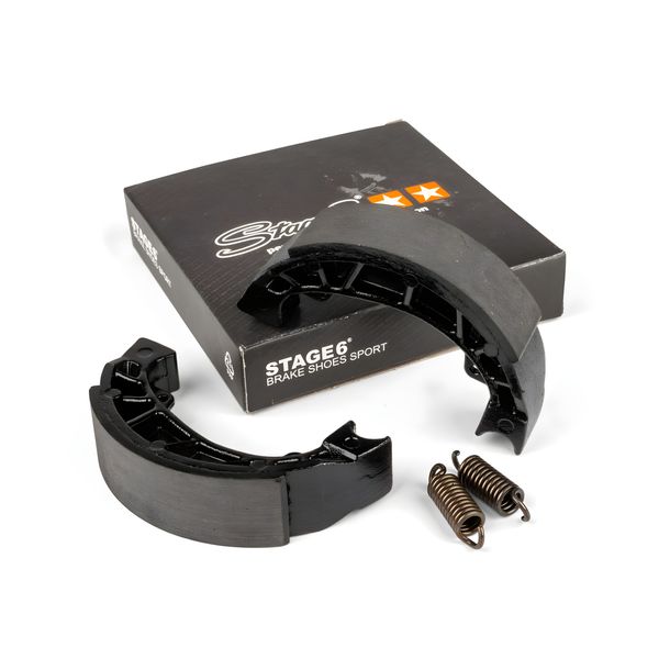 Zapatas de freno deportivas Stage6 140x25 mm para Gilera Runner 18 FXR FX, Piaggio Typhoon 5 Vespa Sprint 3V Aprilia SR Liberty RST Motard AC Skipper