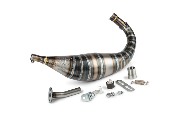 Stage6 R/T 80 - 90cc exhaust without rear silencer for Minarelli AM6, Beta RR Enduro Supermoto, Yamaha DTR SM X Rieju MRX Peugeot XPS Track Fantic Motor