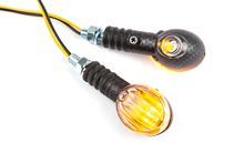Blinker Str8 Micro Ovale carbon / weiß mit Zulassung