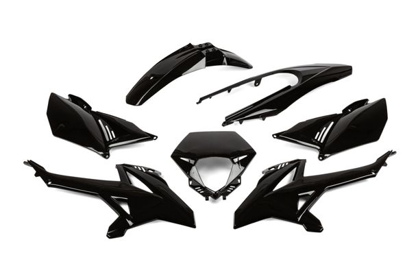 Fairing kit Str8 7-piece black for Beta RR Enduro Supermoto 50cc year 2011-2020