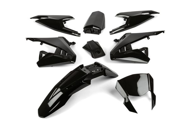Str8 8-piece fairing kit black for Aprilia SX 50 ccm Year 2018 - 2020
