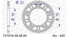 Kettenrad AFAM 420 LK 115 Ø 98 46Z 5-Loch Aluminium Silber