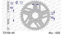Kettenrad AFAM 420 LK 60 Ø 40 44Z 5-Loch Aluminium Silber