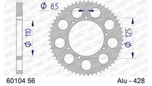 Kettenrad AFAM 428 LK 125 Ø 110 56Z 6-Loch Aluminium Silber