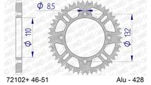 Kettenrad AFAM 428 LK 132 Ø 110 50Z 4-Loch Aluminium Gun Metal