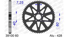 Kettenrad AFAM 428 LK 60 Ø 40 60Z 5-Loch Aluminium Silber