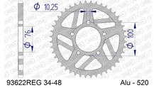 Kettingtandwiel AFAM 520 LK 100 Ø 76 41T 5-gaats Aluminium Gun Metal