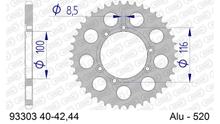 Kettingtandwiel AFAM 520 LK 116 Ø 100 41T 6-Gats Aluminium Zilver