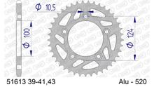 Kettingtandwiel AFAM 520 LK 124 Ø 100 39T 5-gaats Aluminium Gun Metal