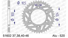 Kettenrad AFAM 520 LK 124 Ø 100 45Z 6-Loch Aluminium Gun Metal