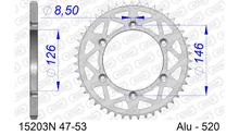 Tandwiel AFAM 520 LK 146 Ø 126 51T 6-Gats Aluminium Zilver