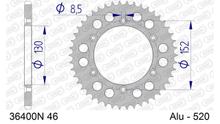 Kettenrad AFAM 520 LK 152 Ø 130 46Z 6-Loch Aluminium Silber