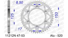 Kettenrad AFAM 520 LK 153 Ø 125 50Z 6-Loch Aluminium Silber